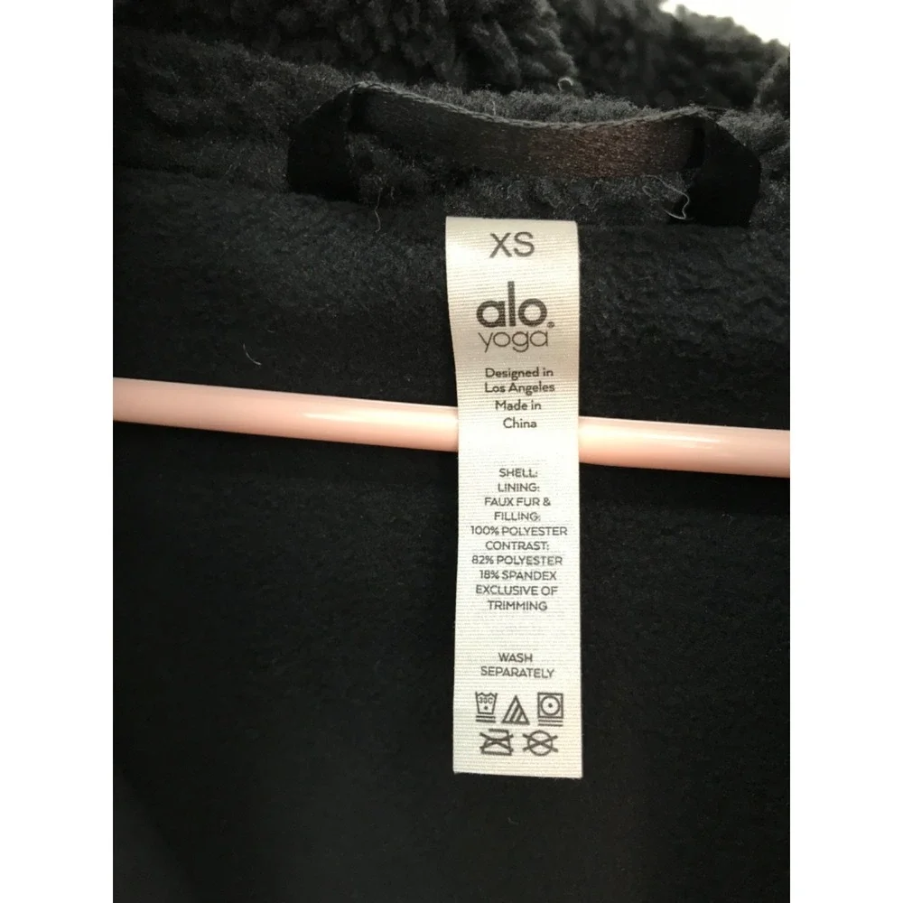 Alo Womens Sherpa Utility Gear OVERSIZE Jacket XS Black  Hooded C